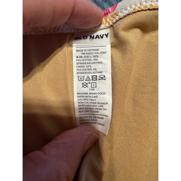 Old Navy Smocked Bandeau Longline Bikini Swim Top Size Small Bottoms Size Large - Picture 6 of 14